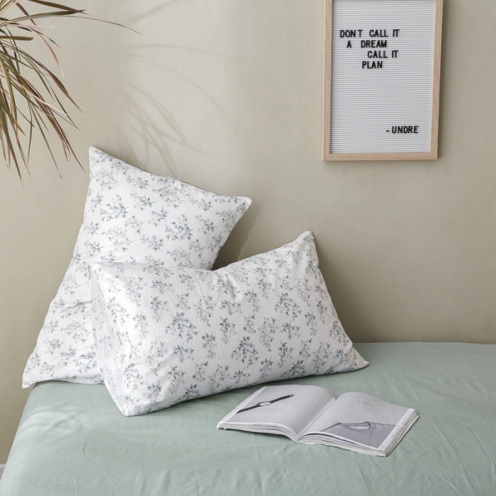 91家纺网 家纺一手货源 找家纺 棉眠 2019新款13372简约全棉四件套 初晴