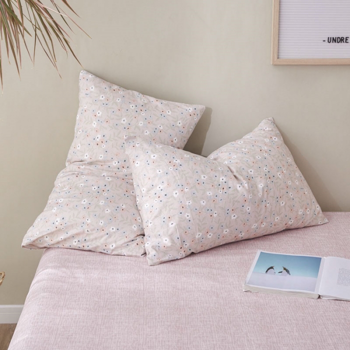 91家纺网 家纺一手货源 找家纺 棉眠 2019新款13372简约全棉四件套 花季