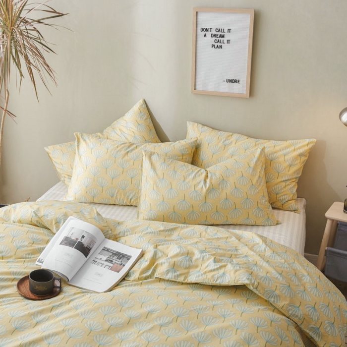 91家纺网 家纺一手货源 找家纺 棉眠 2019新款13372简约全棉四件套 锦瑟