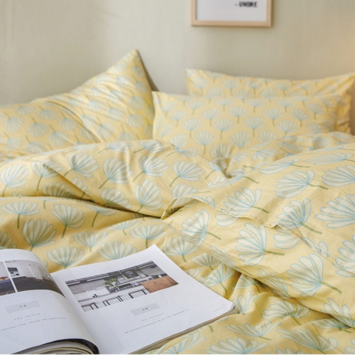 91家纺网 家纺一手货源 找家纺 棉眠 2019新款13372简约全棉四件套 锦瑟