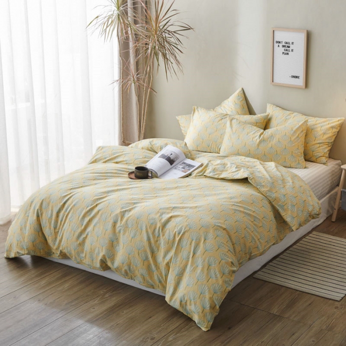 91家纺网 家纺一手货源 找家纺 棉眠 2019新款13372简约全棉四件套 锦瑟