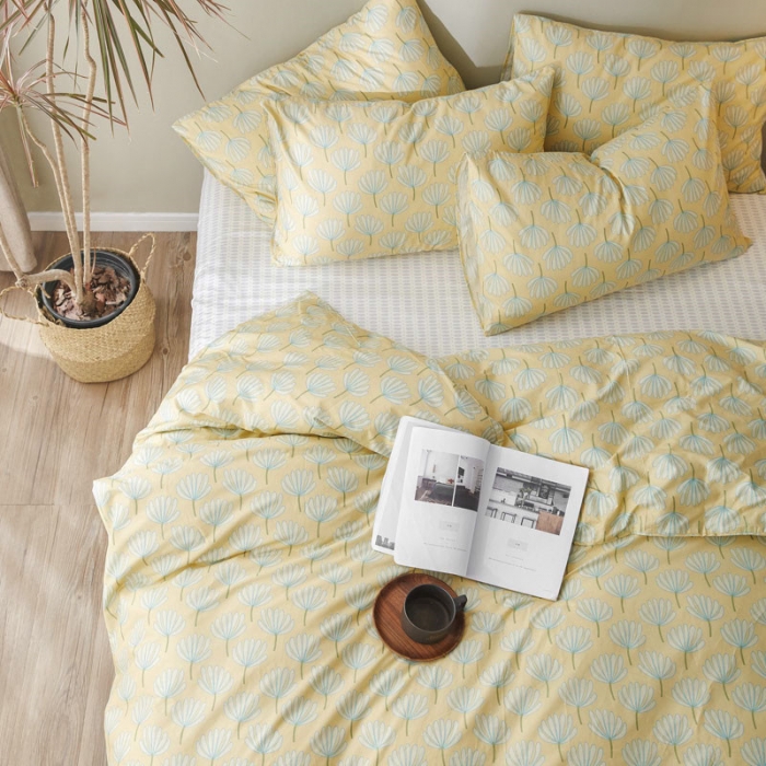 91家纺网 家纺一手货源 找家纺 棉眠 2019新款13372简约全棉四件套 锦瑟