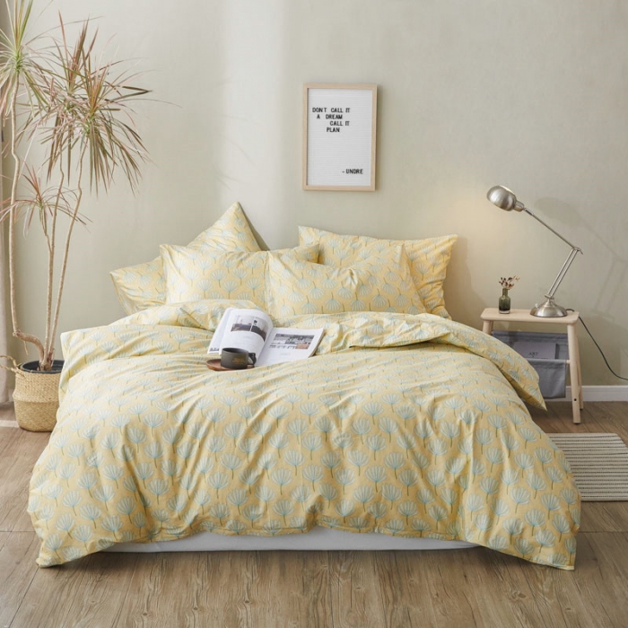 91家纺网 家纺一手货源 找家纺 棉眠 2019新款13372简约全棉四件套 锦瑟