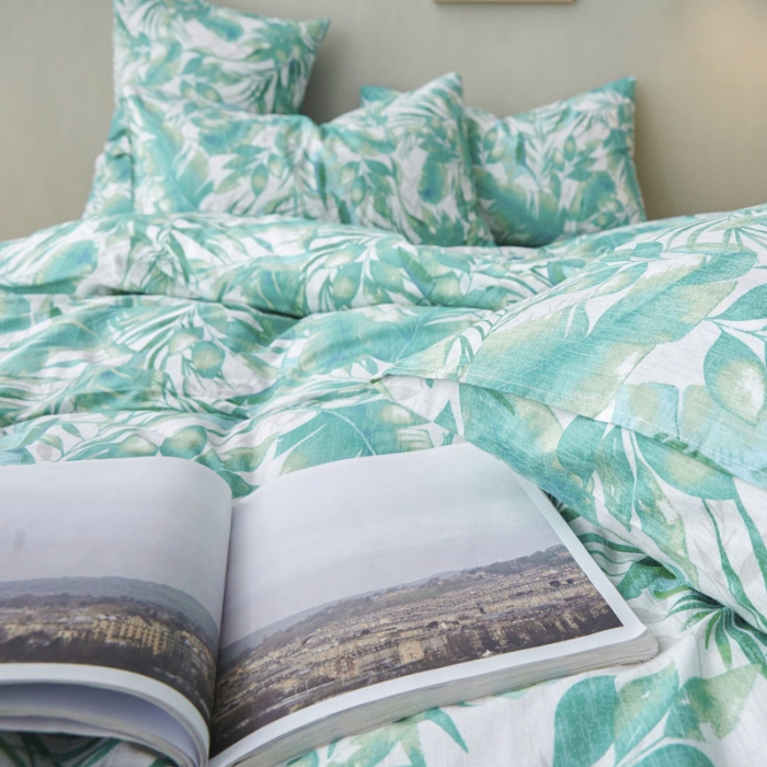 91家纺网 家纺一手货源 找家纺 棉眠 2019新款13372简约全棉四件套 绿森