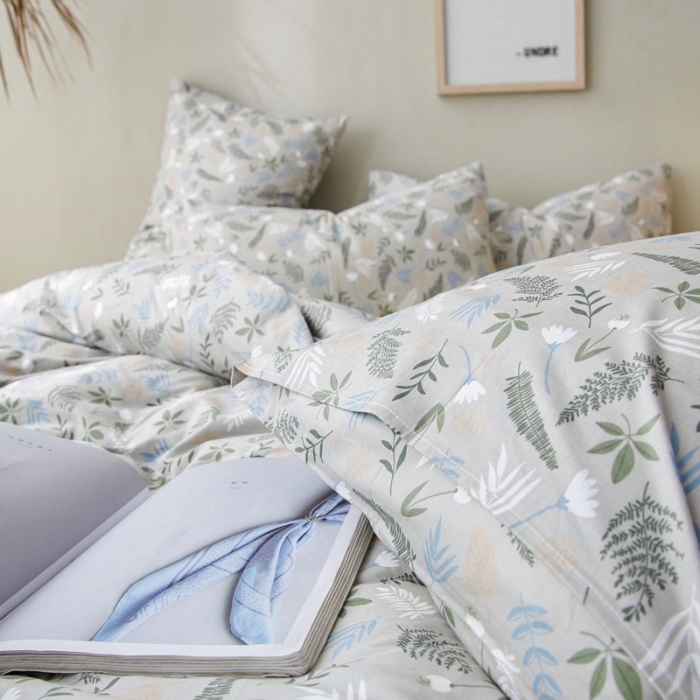 91家纺网 家纺一手货源 找家纺 棉眠 2019新款13372简约全棉四件套 秋实