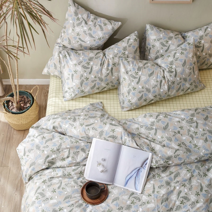 91家纺网 家纺一手货源 找家纺 棉眠 2019新款13372简约全棉四件套 秋实