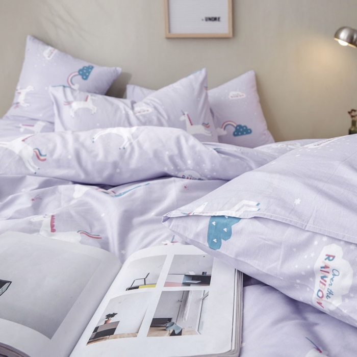 91家纺网 家纺一手货源 找家纺 棉眠 2019新款13372简约全棉四件套 甜梦