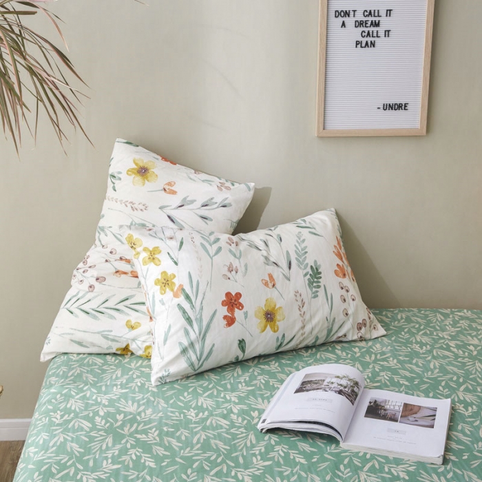 91家纺网 家纺一手货源 找家纺 棉眠 2019新款13372简约全棉四件套 夏意