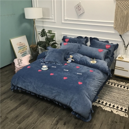 91家纺网 家纺一手货源 找家纺 （总）玛奇朵 2018新款高克重宝宝绒毛巾绣四件套