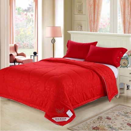 91家纺网 家纺一手货源 找家纺 样样红被业 2022年新款空调被夏被 红色