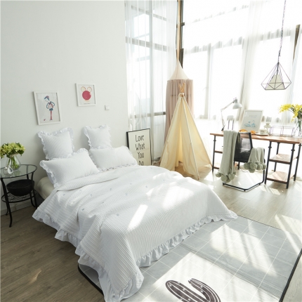 91家纺网 家纺一手货源 找家纺 （总）漫调家纺 韩国ins星星床盖三件套夏凉被三件套