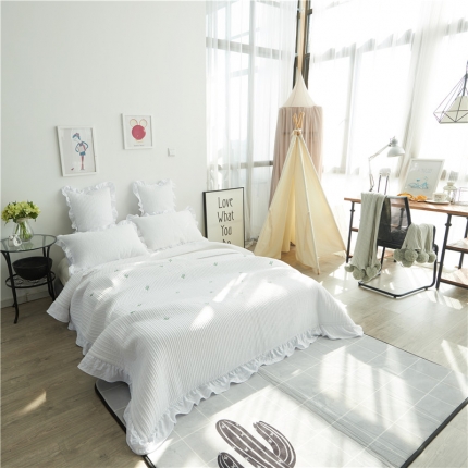 91家纺网 家纺一手货源 找家纺 （总）漫调家纺 韩国ins星星床盖三件套夏凉被三件套