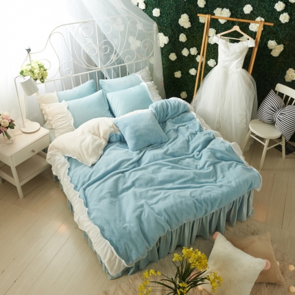 91家纺网 家纺一手货源 找家纺 （总）漫调家纺 新款兔兔绒四件套 韩版