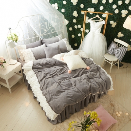 91家纺网 家纺一手货源 找家纺 （总）漫调家纺 新款兔兔绒四件套 韩版