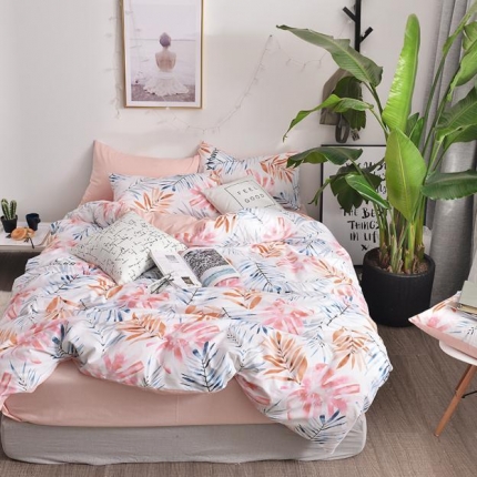 91家纺网 家纺一手货源 找家纺 漫调家纺 2018全棉北欧小清新四件套多彩时光