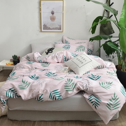 91家纺网 家纺一手货源 找家纺 漫调家纺 2018全棉北欧小清新四件套情意绵绵