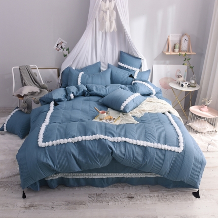 91家纺网 家纺一手货源 找家纺 （总）漫调家纺 全棉韩版公主风 夏被四件套