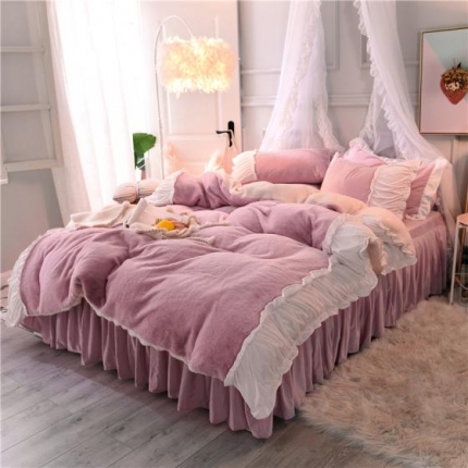 91家纺网 家纺一手货源 找家纺 （总）漫调家纺 2018新款兔兔绒四件套 