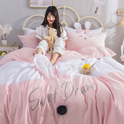 91家纺网 家纺一手货源 找家纺 （总）漫调家纺  2019新款ins爆款全棉兔耳朵四件套