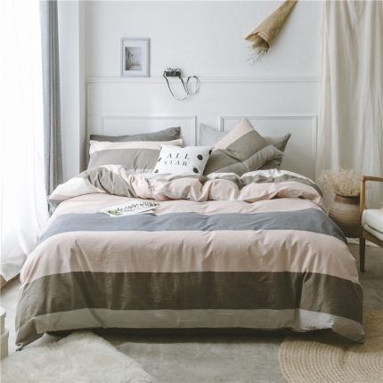 91家纺网 家纺一手货源 找家纺 早春全棉色织水洗套件电子图月光倾城