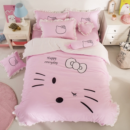 91家纺网 家纺一手货源 找家纺 （总）欧冠家纺 水洗磨毛卡通床笠款四件套