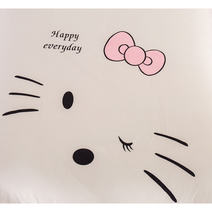 91家纺网 家纺一手货源 找家纺 欧冠家纺 水洗磨毛卡通床裙款四件套 美美猫白