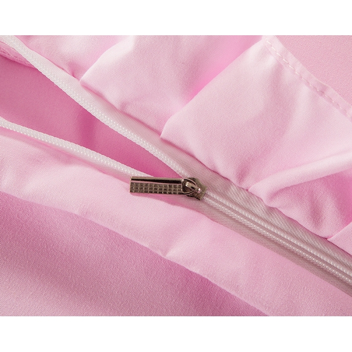 91家纺网 家纺一手货源 找家纺 欧冠家纺 水洗磨毛卡通床裙款四件套 皇冠粉