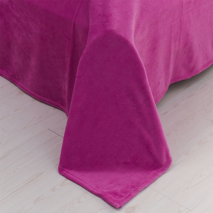 91家纺网 家纺一手货源 找家纺 欧冠家纺 2017北欧加厚保暖刺绣法莱绒套件甜甜圈-玫红蓝