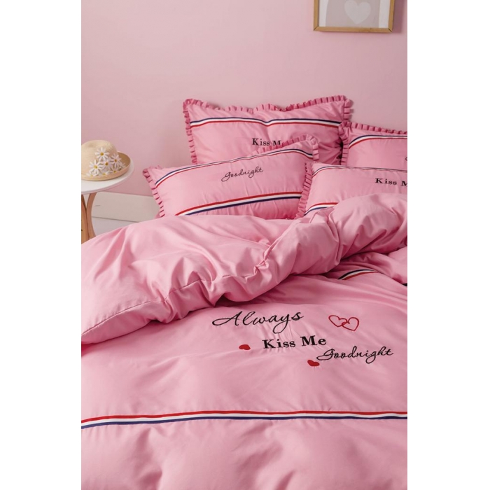 91家纺网 家纺一手货源 找家纺 2018欧冠家纺INS典藏版爆款四件套 床裙款 INS-豆沙