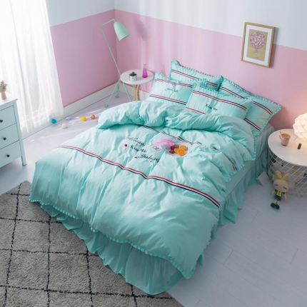 91家纺网 家纺一手货源 找家纺 （总）2018欧冠家纺INS典藏版爆款四件套 床裙款