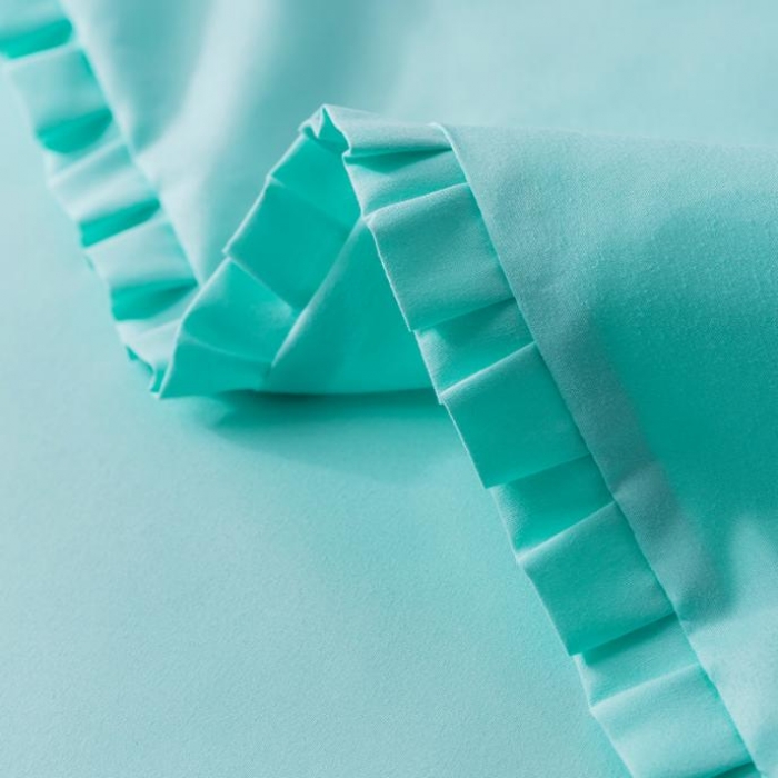 91家纺网 家纺一手货源 找家纺 2018欧冠家纺INS典藏版爆款四件套 床裙款INS-果绿