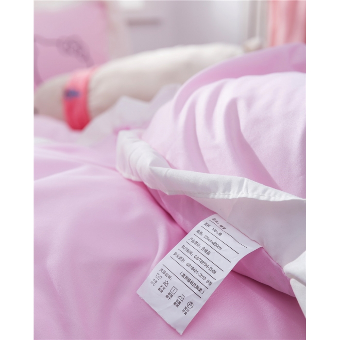 91家纺网 家纺一手货源 找家纺 欧冠家纺 水洗磨毛卡通床裙款四件套 美美猫全粉