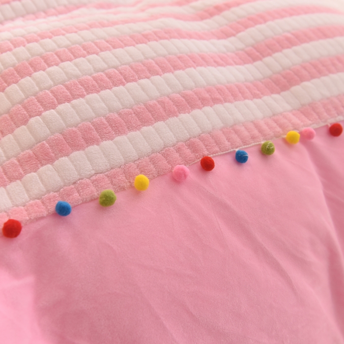 91家纺网 家纺一手货源 找家纺 欧冠家纺 2018新品阳光暖绒系列 粉