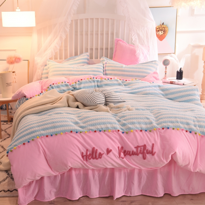 91家纺网 家纺一手货源 找家纺 欧冠家纺 2018新品阳光暖绒系列 蓝