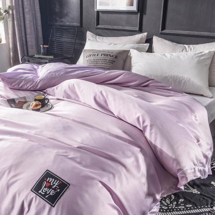 欧冠 2019新款水洗真丝单被套 紫色