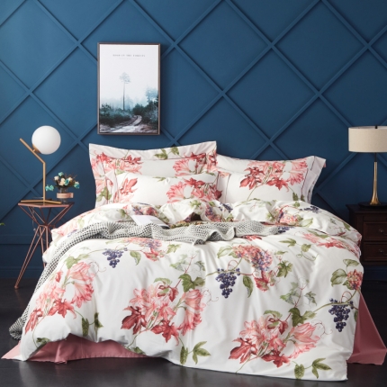 （总）棉生活 高端系列60长绒棉四件套床笠款