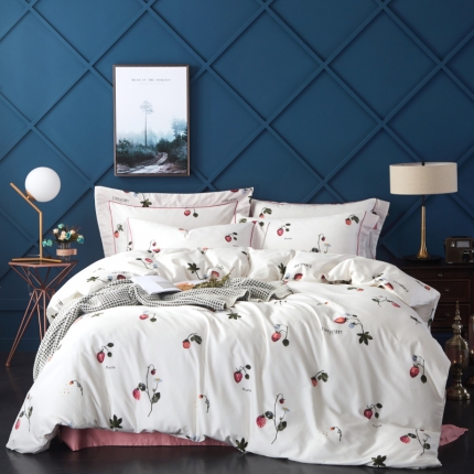 91家纺网 家纺一手货源 找家纺 棉生活 高端系列60长绒棉四件套床单款恋夏