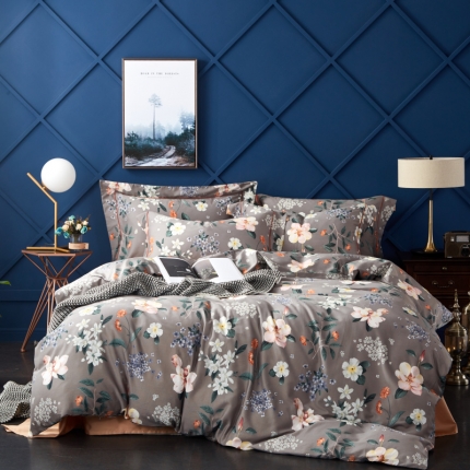 91家纺网 家纺一手货源 找家纺 棉生活 高端系列60长绒棉四件套床单款蔓枝