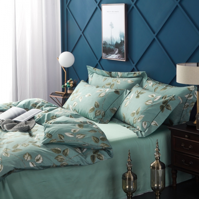 91家纺网 家纺一手货源 找家纺 棉生活 高端系列60长绒棉四件套床单款蔓蔓