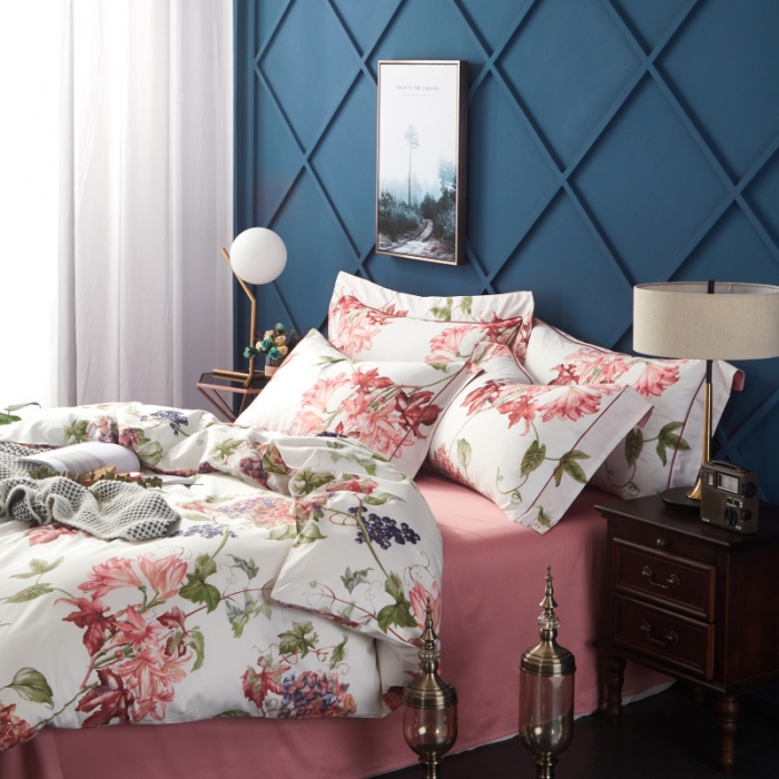 91家纺网 家纺一手货源 找家纺 棉生活 高端系列60长绒棉四件套床单款 安娜