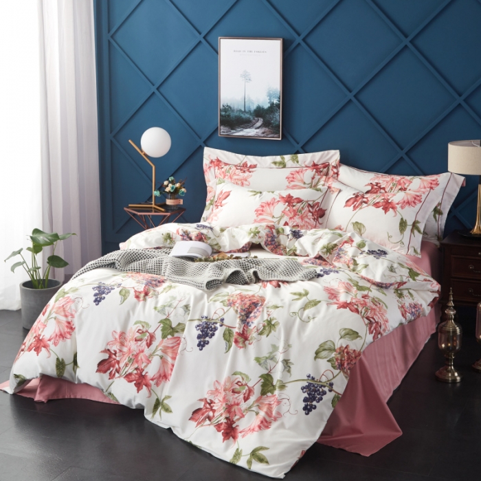 91家纺网 家纺一手货源 找家纺 棉生活 高端系列60长绒棉四件套床单款 安娜