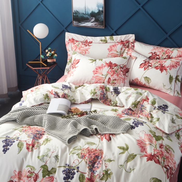 91家纺网 家纺一手货源 找家纺 棉生活 高端系列60长绒棉四件套床单款 安娜