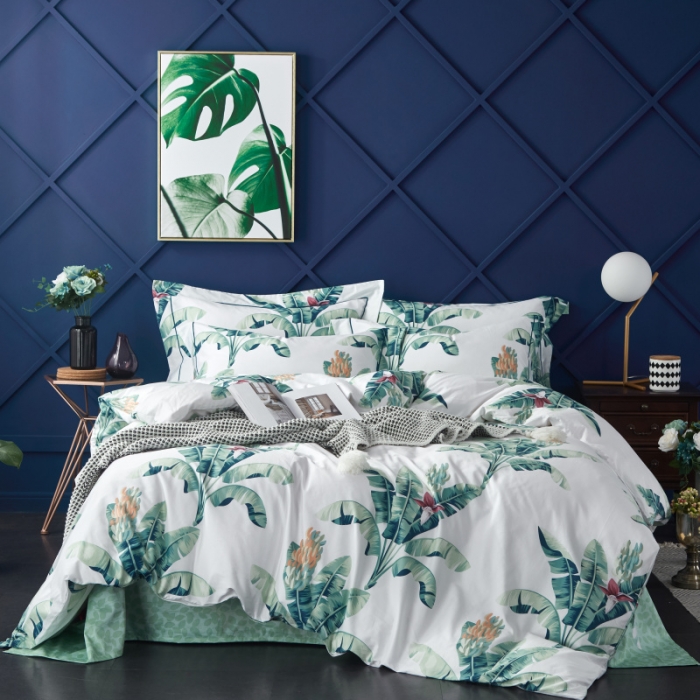 91家纺网 家纺一手货源 找家纺 棉生活 高端系列60长绒棉四件套床单款 北欧风