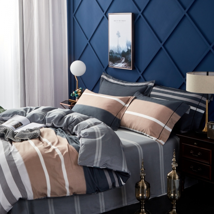 91家纺网 家纺一手货源 找家纺 棉生活 高端系列60长绒棉四件套床单款 布拉格