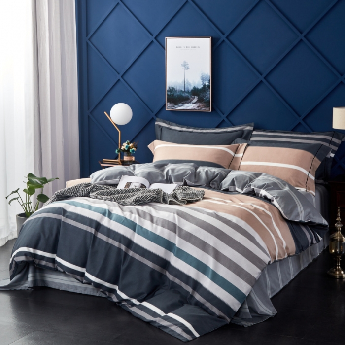 91家纺网 家纺一手货源 找家纺 棉生活 高端系列60长绒棉四件套床单款 布拉格