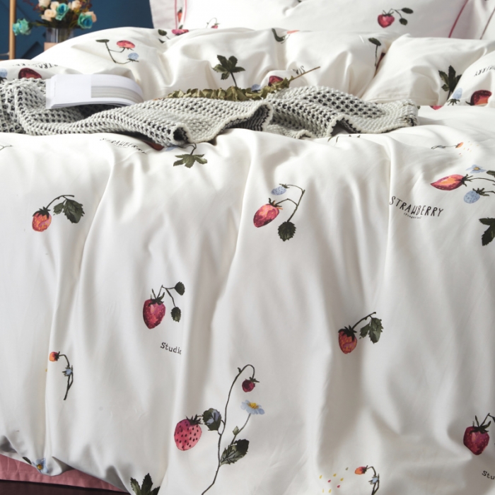 91家纺网 家纺一手货源 找家纺 棉生活 高端系列60长绒棉四件套床单款恋夏