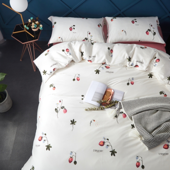 91家纺网 家纺一手货源 找家纺 棉生活 高端系列60长绒棉四件套床单款恋夏