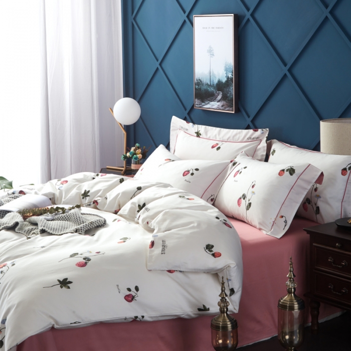 91家纺网 家纺一手货源 找家纺 棉生活 高端系列60长绒棉四件套床单款恋夏