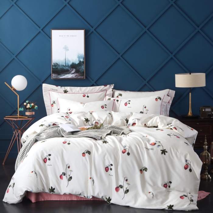 91家纺网 家纺一手货源 找家纺 棉生活 高端系列60长绒棉四件套床单款恋夏