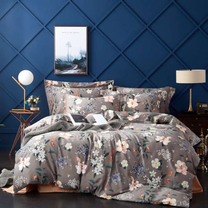 91家纺网 家纺一手货源 找家纺 棉生活 高端系列60长绒棉四件套床单款蔓枝